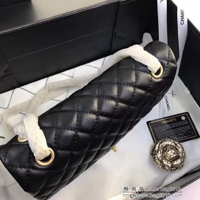 香奈兒CHANEL 225 進口大象紋胎牛皮金銀扣單肩斜挎鏈條包 DSC2037